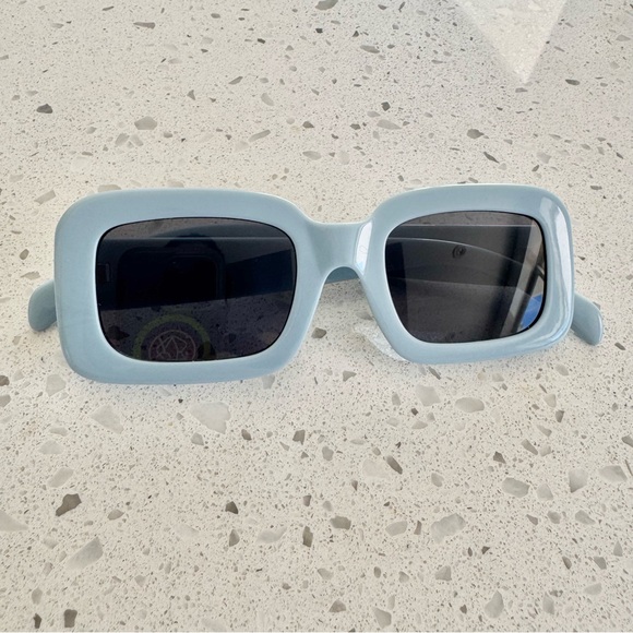 H&M Sunglasses Blue Retro Rectangles - Picture 7 of 7